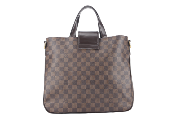 LOUIS VUITTON ROSEBERY CABAS (N41177) DAMIER EBENE CANVAS GOLD HARDWARE WITH DUST COVER AND STRAPS