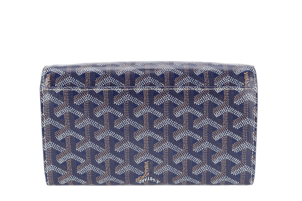 GOYARD POCHETTE VARENNE BLUE MARINE GOYARDINE WITH STRAPS NO DUST COVER