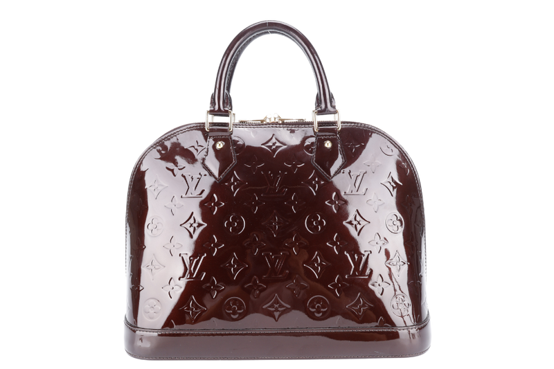 LOUIS VUITTON ALMA PM (M10153) PURPLE VERNIS LEATHER WITH LOCK&KEYS AND DUST COVER