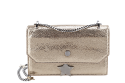 JIMMY CHOO SERENA STAR CHARM CROSSBODY BAG SMALL GOLD METALLIC SILVER HARDWARE WITH DUST COVER AND BOX