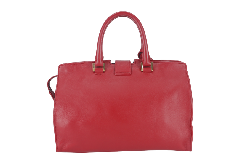 SAINT LAURENT CLASSIC Y CABAS (311210) SMALL RED LEATHER GOLD HARDWARE NO DUST COVER