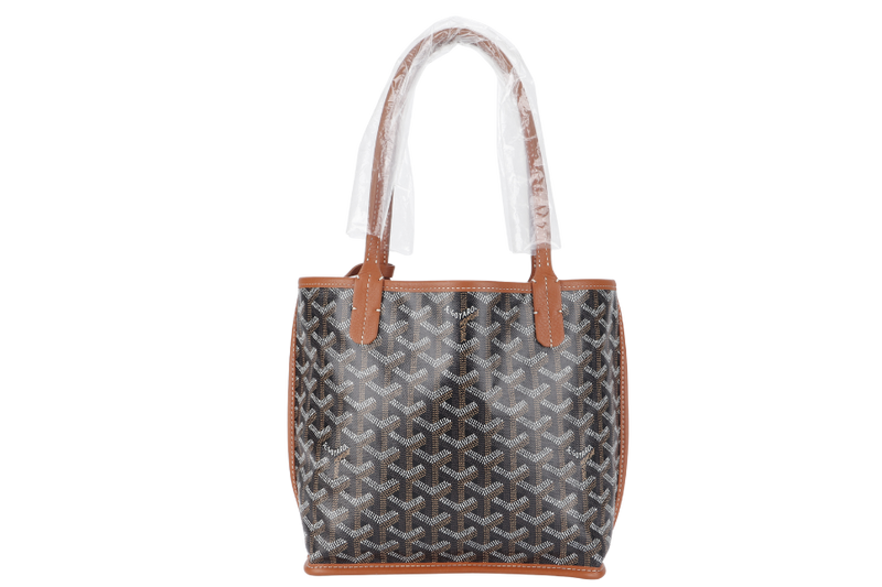 GOYARD ANJOU MINI BAG BLACK AND TAN COLOR WITH DUST COVER