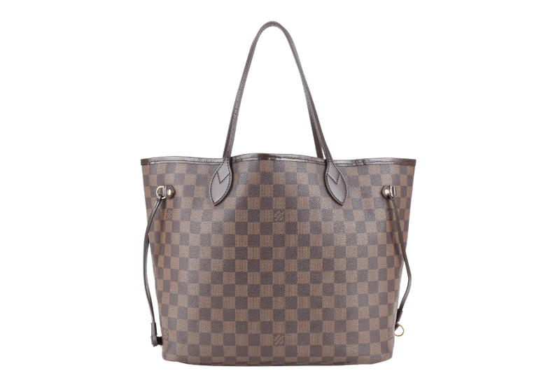 LOUIS VUITTON NEVERFULL MM EBENE DAMIER COATED CANVAS GOLD HARDWARE NO DUST COVER