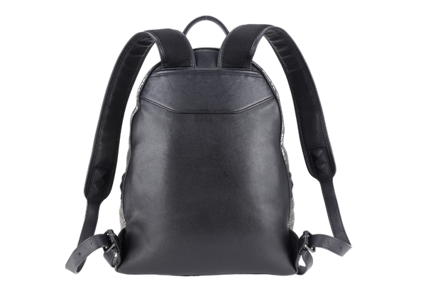 MCM METALLIC CRACKED LEATHER BACKPACK WITH STRAPS, CARD NO DUST COVER