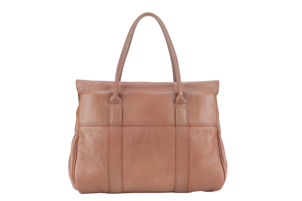MULBERRY BAYSWATER TOTE BAG BROWN LEATHER GOLD HARDWARE WITH DUST COVER