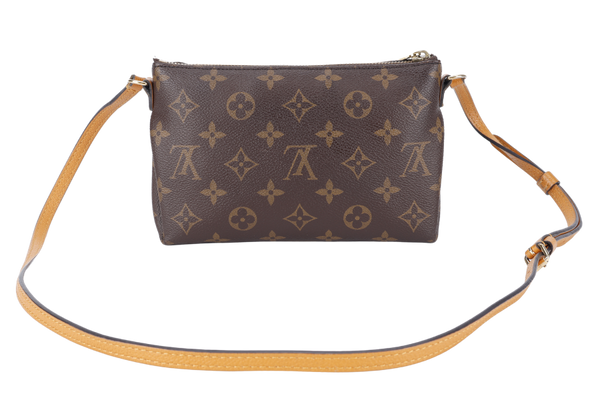 LOUIS VUITTON PALLAS CLUCTH BB MONOGRAM CANVAS WITH YELLOW MUSTARD LEATHER GOLD HARDWARE NO DUST COVER