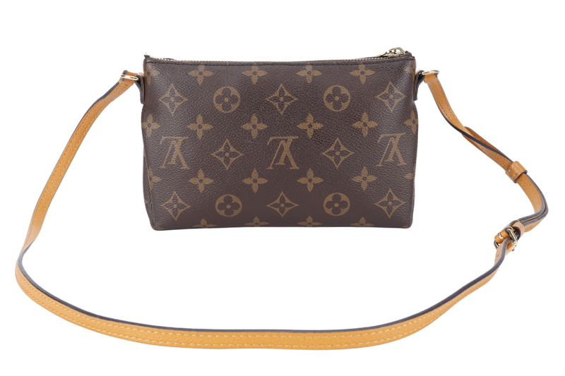 LOUIS VUITTON PALLAS CLUCTH BB MONOGRAM CANVAS WITH YELLOW MUSTARD LEATHER GOLD HARDWARE NO DUST COVER