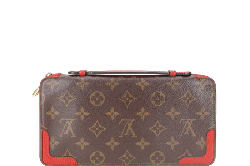 LOUIS VUITTON DAILY ORGANIZER MONOGRAM x ROUGE WALLET MONOGRAM CANVAS GOLD HARDWARE WITH DUST COVER AND BOX