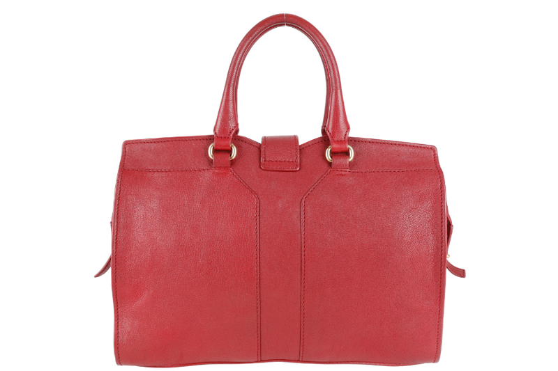 YVES SAINT LAURENT (YSL) CABAS CHYC BURGUNDY CALF LEATHER GOLD HARDWARE WITH LONG STRAPS NO DUST COVER