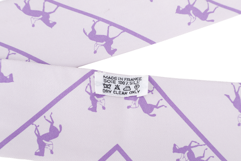 Hermes Silk Twilly Light Purple Horse