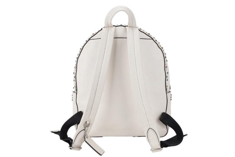 COACH CAMPUS BACKPACK WHITE PRAIRIE CALF LEATHER SILVER HARDWARE WITH DUST COVER