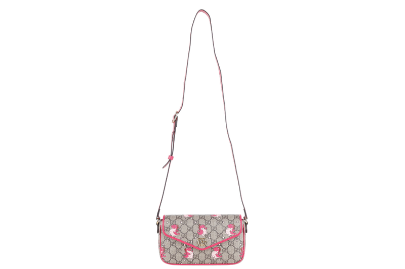 GUCCI DOUBLE GG MINI PINK BAG YEAR OF THE GG DRAGON WITH BOX