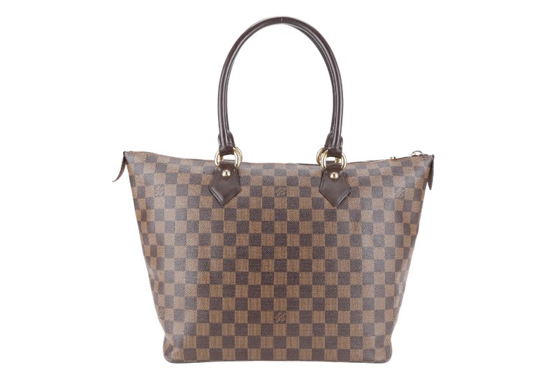 LOUIS VUITTON N51183 SALEYA PM BROWN DAMIER EBENE GOLD HARDWARE WITH DUST COVER