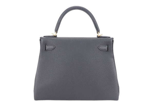 HERMES KELLY 28 BLACK TOGO BRUSHED GOLD HARDWARE STAMP K (YEAR 2025) WITH STRAPS, KEYS & LOCK, DUST COVER AND BOX