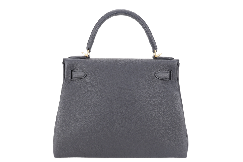 HERMES KELLY 28 BLACK TOGO BRUSHED GOLD HARDWARE STAMP K (YEAR 2025) WITH STRAPS, KEYS & LOCK, DUST COVER AND BOX