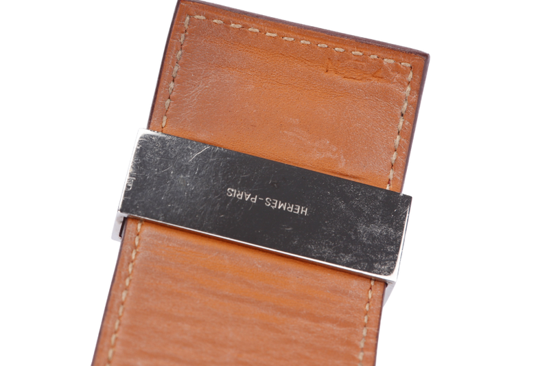 Hermes CDC Bracelet (Stamp A), Marron Leather, Silver Hardware, no Dust Cover & Box