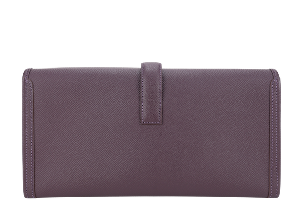 HERMES JIGE ELAN CLUTCH STAMP X (YEAR 2016) ANEMONE EPSOM LEATHER WITH DUST COVER, BOOKLET BOX