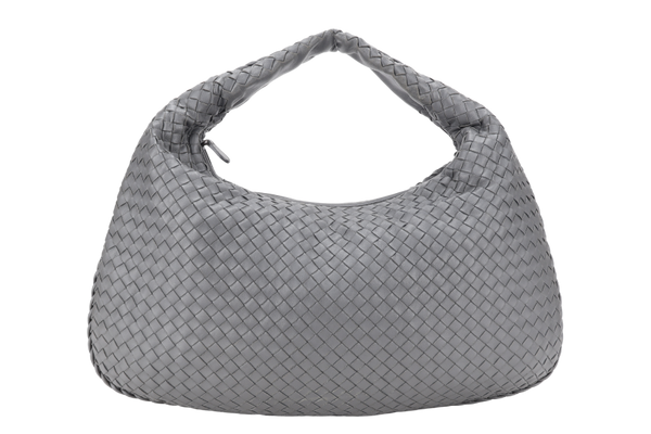 BOTTEGA VENETA INTERCCIATO HOBO LARGE DARK GREY LEATHER WITH DUST COVER