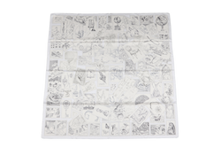 HERMES SILK SCARF BLACK WHITE SKETCH WITH BOX