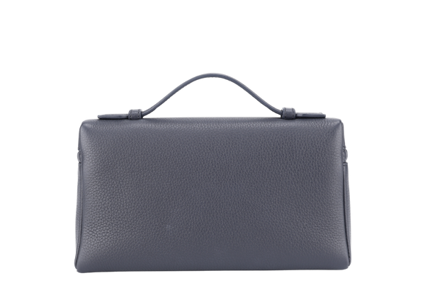 LORO PIANA EXTRA POCKET L19 NAVY BLUE AND BLACK CALFSKIN (W1B4) WITH STRAPS,  GOLD HARDWARE, DUST COVER AND BOX