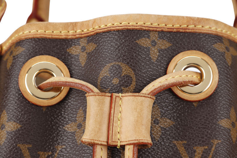 LOUIS VUITTON EDEN NOE 2WAYS BAG (M43520) BROWN MONOGRAM CANVAS GOLD HARDWARE WITH STRAP AND DUST COVER