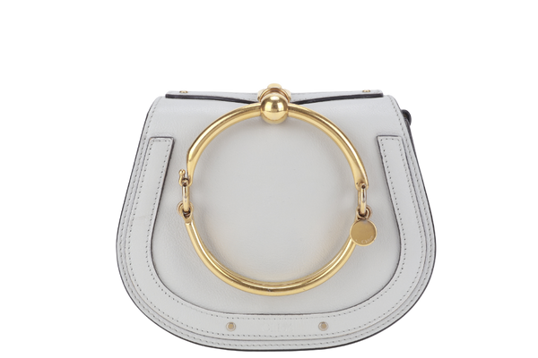 CHLOE NILE BRACELET SHOULDER BAG ETAIN CALF LEATHER GOLD HARDWARE WITH DUST COVER AND STRAPS