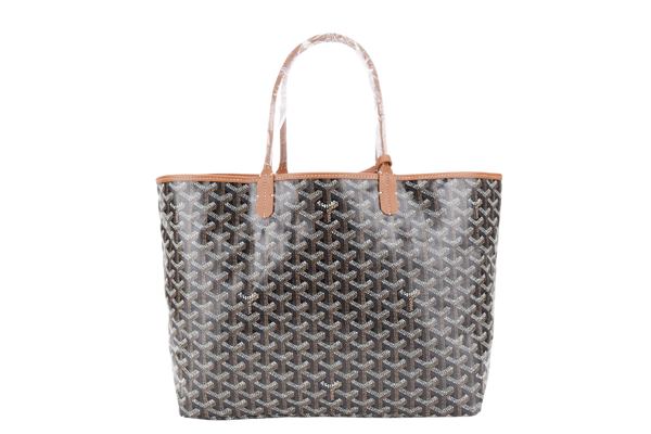 GOYARD SAINT LOUIS PM BAG BLACK AND TAN COLOR WITH DUST COVER