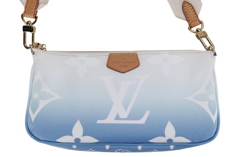 LOUIS VUITTON M57633 MULTI POCHETTE ACCESSORIES BLUE GIANT MONOGRAM CANVAS, WITH STRAP, CHAIN, DUST COVER & BOX