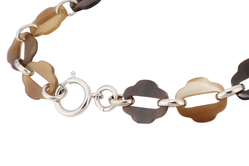 HERMES BUFFALO HORN AND LACQUER NECKLACE WITH BOX