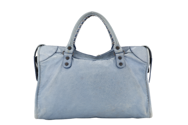 BALENCIAGA CITY BAG BLUE COLOR LEATHER WITH STRAPS NO DUST COVER