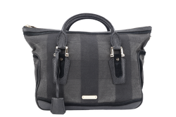 BURBERRY BLACK CHECKERED CANVAS GOLD HARDWARE TOTE BAG WITH STRAPS WITH STRAPS AND NO DUST COVER