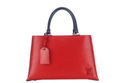 LOUIS VUITTON KLEBER PM RED EPI LEATHER SILVER HARDWARE WITH STRAPS AND DUST COVER