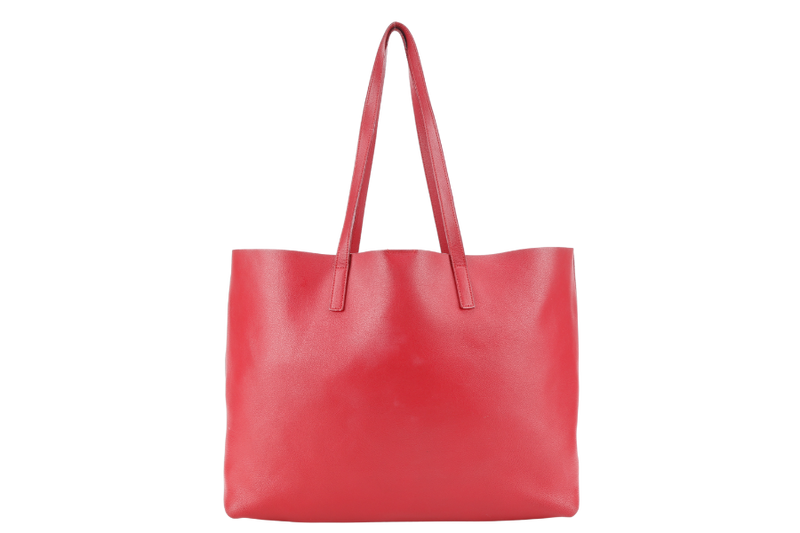 YVES SAINT LAURENT (YSL) EAST WEST TOTE BAG RED LEATHER NO DUST COVER