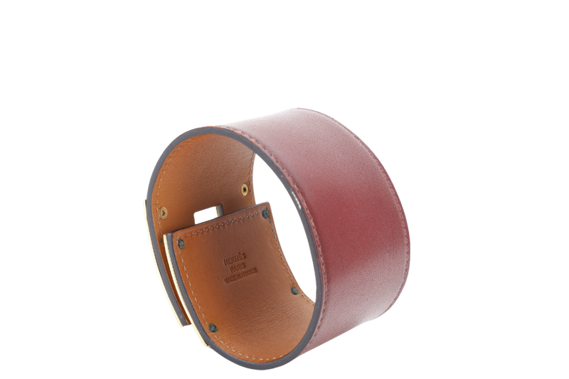 HERMES KELLY DOG BRACELET ROUGH H SWIFT LEATHER WITH GOLD HARDWARE STAMP T (YEAR 2015)