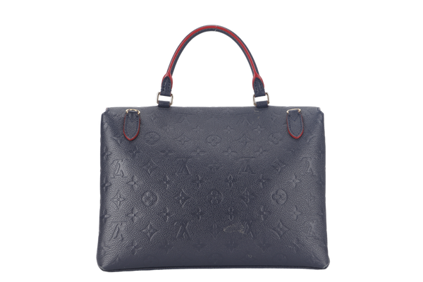 LOUIS VUITTON MARIGNAN BLUE MONOGRAM EMPREINTE LEATHER GOLD HARDWARE WITH STRAPS AND DUST COVER