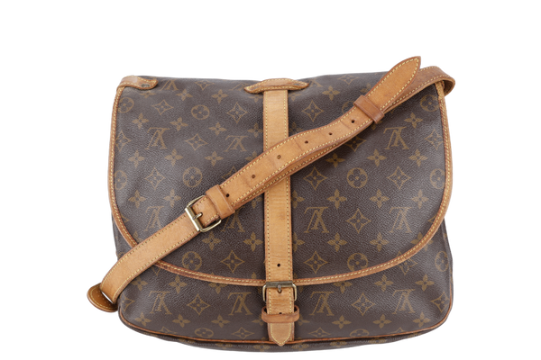 LOUIS VUITTON M42254 SAUMUR 35 MONOGRAM CANVAS GOLD HARDWARE WITH DUST COVER