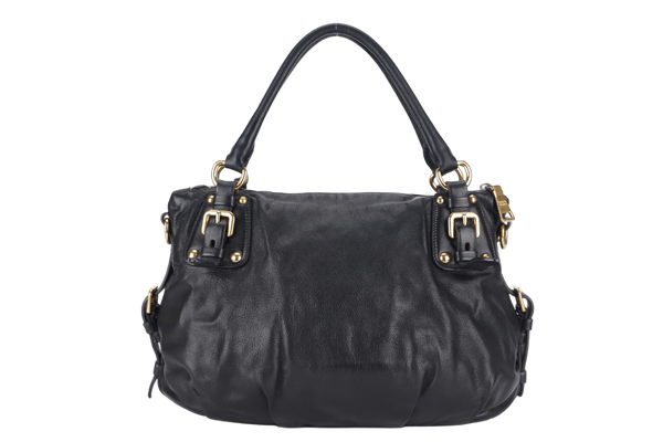 PRADA SATCHEL BAG (BR4281) WITH STRAPS BLACK CALFSKIN NO DUST COVER