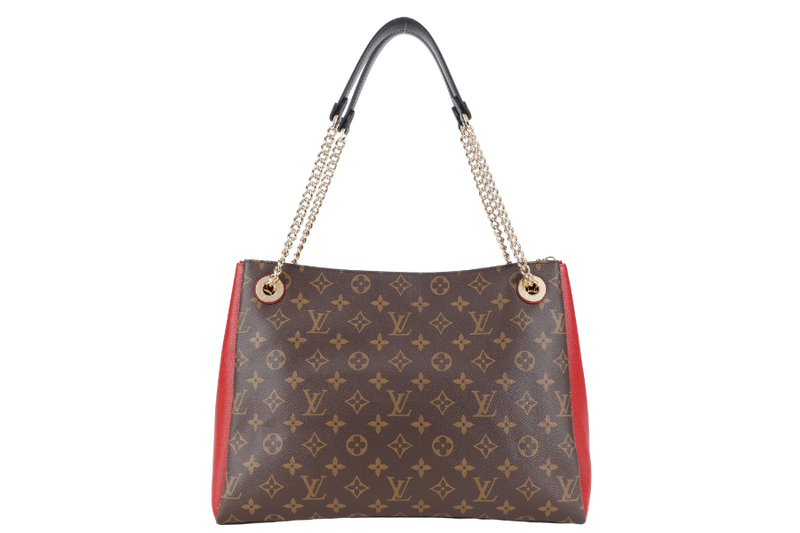 LOUIS VUITTON SURENE MM CERISE MONOGRAM CANVAS GOLD HARDWARE WITH DUST COVER