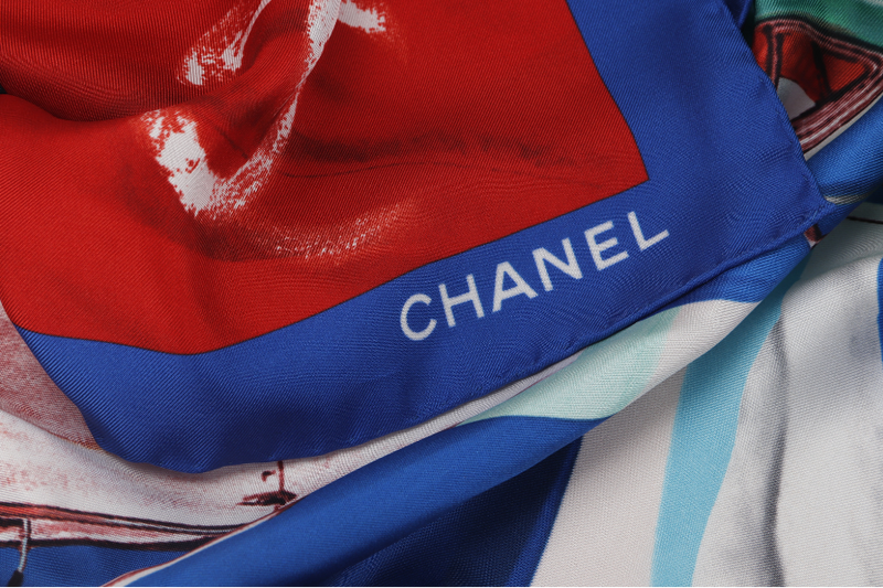 CHANEL CC MULTICOLOR SCARF WITH BOX