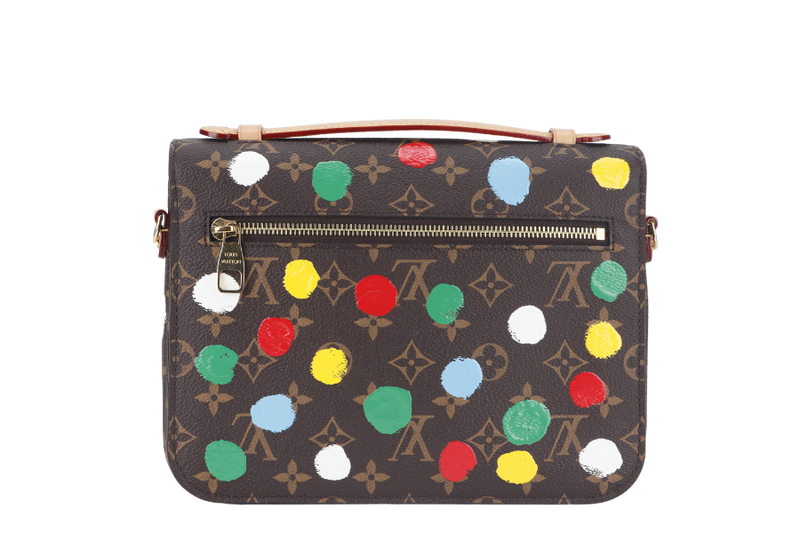 LOUIS VUITTON YAYOI KUSAMA POCHETTE METIS (M46384) MONOGRAM CANVAS WITH STRAP AND DUST COVER