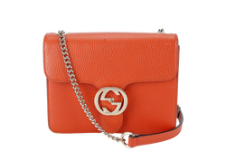 GUCCI 510304.204991 INTERLOCKING GG BAG ORANGE LEATHER GOLD HARDWARE WITH DUST COVER