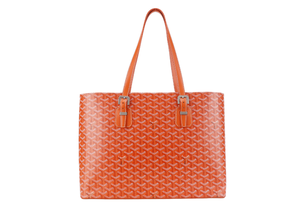 GOYARD SAC MARINE GALANTE GM ORANGE GOYARDINE CANVAS SILVER HARDWARE WITH DUST COVER