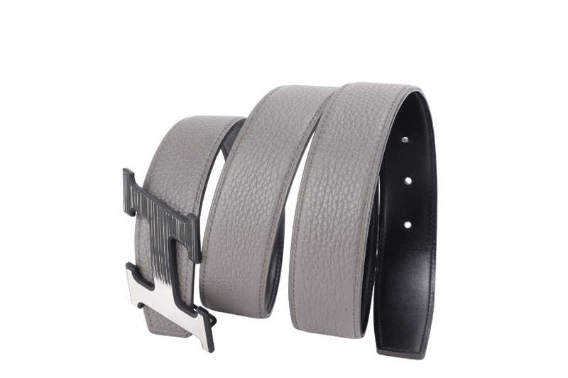 HERMES H BUCKLE GREY TOGO BELT STAMP Z (YEAR 2021) WITH DUST COVER AND BOX