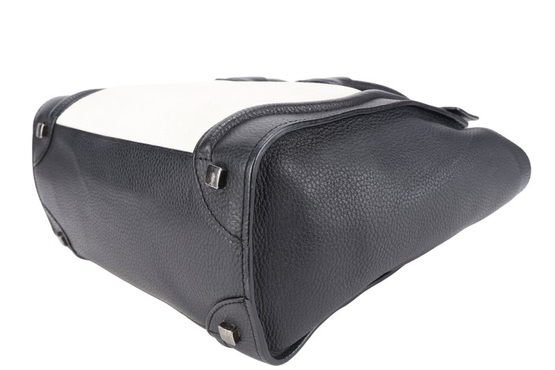 CELINE LUGGAGE TOTE BAG MICRO WHITE TRICOLOR CALF LEATHER SILVER HARDWARE NO DUST COVER