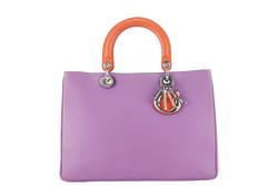 CHRISTIAN DIOR DIORISSIMO MEDIUM (09-MA-0134) TRICOLOR CALFSKIN SILVER HARAWARE WITH POUCH , STRAPS AND DUST COVER