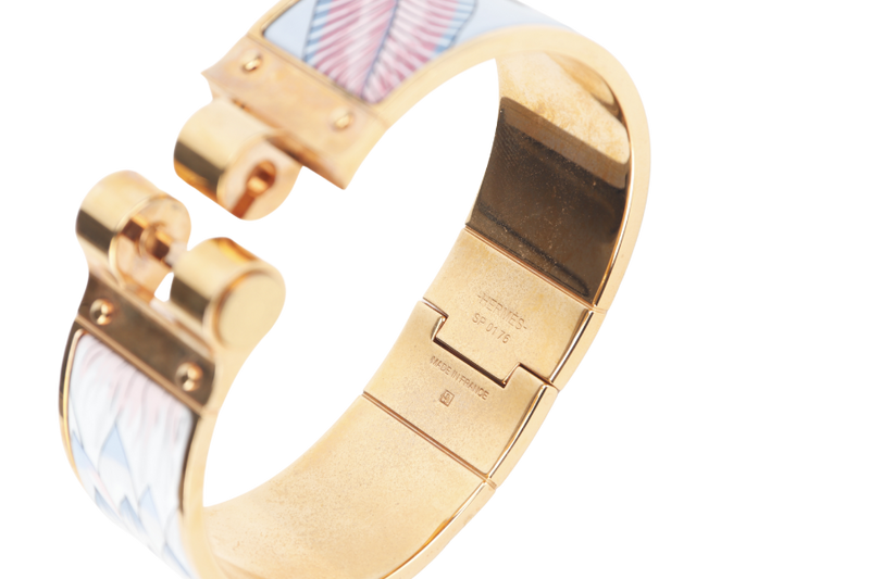 HERMES CHARNIERE BRACELET GM SIZE GOLD HARDWARE WITH DUST COVER AND BOX