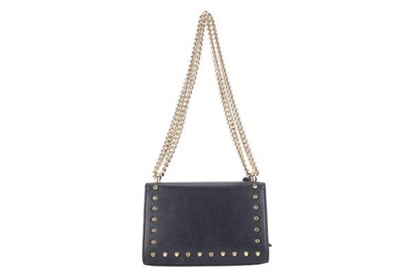 GUCCI 432182 525040 CALFSKIN STUDDED SMALL PADLOCK SHOULDER BAG GOLD HARDWARE WITH DUST COVER