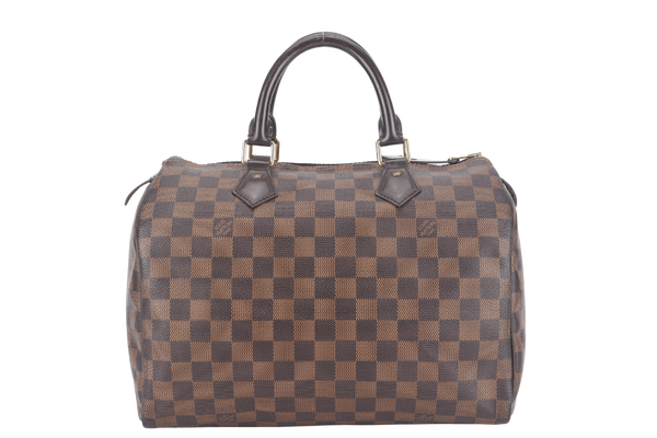 LOUIS VUITTON SPEEDY 30 (N41364) DAMIER EBENE CANVAS GOLD HARDWARE WITH KEYS&LOCK AND DUST COVER