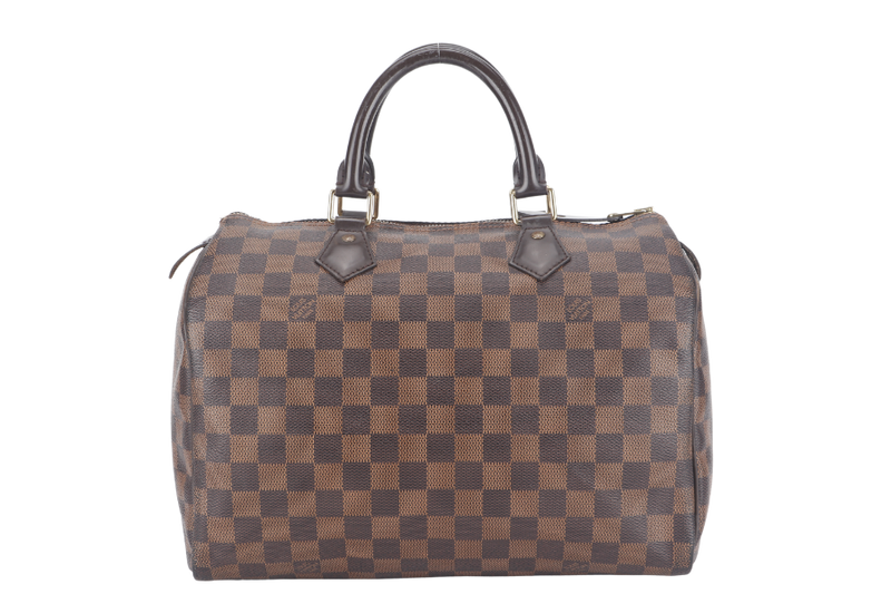 LOUIS VUITTON SPEEDY 30 (N41364) DAMIER EBENE CANVAS GOLD HARDWARE WITH KEYS&LOCK AND DUST COVER