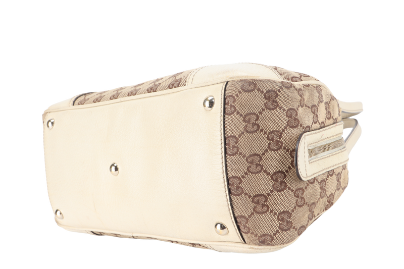 GUCCI GG PRINCY HANDBAG WHITE CANVAS GOLD HARDWARE NO DUST COVER